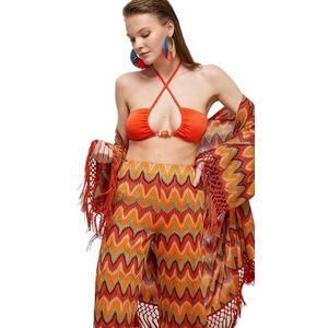 Koton Dames Beaded Halter Neck Bikini Top Swim Wear, oranje (224), 42