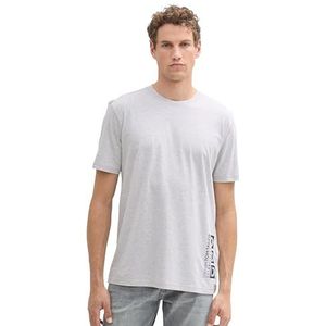 TOM TAILOR Denim Heren T-shirt, 15398 - Light Stone Grey Melange, S