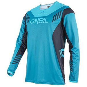 O'NEAL | MTB Jersey DH Downhill FR Freeride | Ademend Materiaal, Maximale Bewegingsvrijheid | Element FR Hybrid V.22 Jersey | Adult | Petrol Blue | Maat L