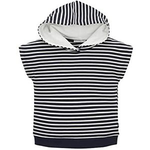 TOM TAILOR Hoodie met korte mouwen voor meisjes, 31677 - Dark Blue Off White Stripe, 104/110 cm