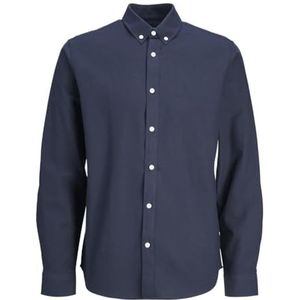 JJ REBEL Heren Jreboscar Shirt Ls Noos Shirt, navy blazer, L