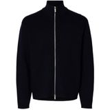 Selected Homme - SLHTELLER FN RELAXED ZIP CARDIGAN - Blauw - Heren Cardigan