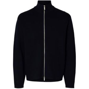 Selected Homme - SLHTELLER FN RELAXED ZIP CARDIGAN - Blauw - Heren Cardigan