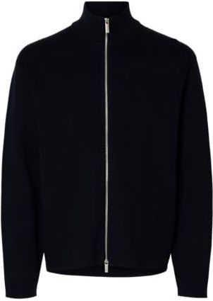 Selected Homme - SLHTELLER FN RELAXED ZIP CARDIGAN - Blauw - Heren Cardigan