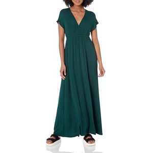 Amazon Essentials Getailleerde maxi-jurk voor dames (verkrijgbaar in grote maten), jade groen, M