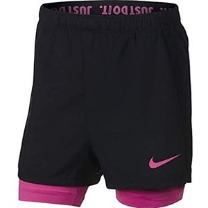 Nike Kid's Dri-FIT 2-in-1 trainingsbroek, zwart/lavendel mist/lavendel mist, XL