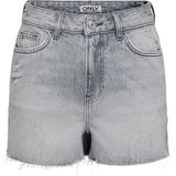 ONLY - ONLGabi - Korte Broeken - Grey Denim - Regular Fit - Mid Waist