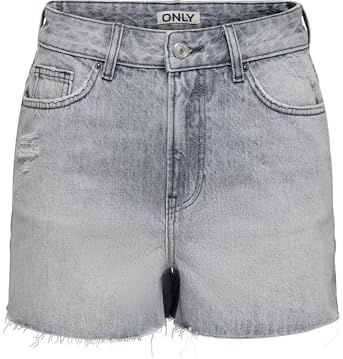 ONLY - ONLGabi - Korte Broeken - Grey Denim - Regular Fit - Mid Waist