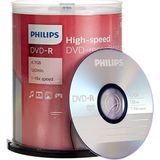 Philips DVD-R blanks (4,7 GB Data/120 minuten video, 16x High Speed Opname, 100 spil), DM4S6B00F/00