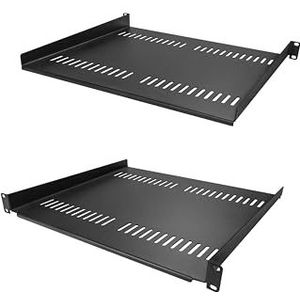 StarTech.com 2 Pack 1U Server Rack Schap, Universele Geventileerde Rack Mount Cantilever Plank, Capaciteit 20kg, Diepte 40cm