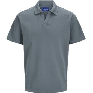 JACK & JONES Joralmeria Texture Polo Ss voor heren, stormy weather, L