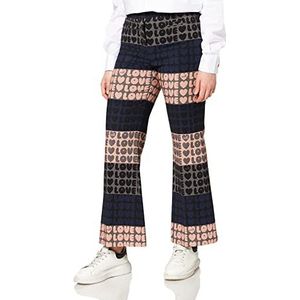 Moschino Dames midi flare broek in allover Love Pattern Pants