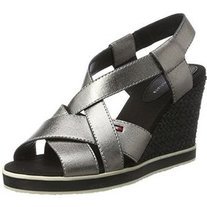 Tommy Hilfiger New V1285anessa 1c2 Romeinse sandalen voor dames, Zilver Dark Silver 042, 37 EU