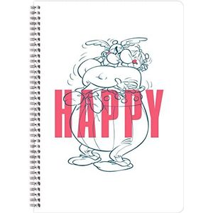 Clairefontaine 813057C - Spiraal notitieboek van Obelix - A5 14,8x21 cm - 148 gelinieerd pagina's - 90g wit papier - Matte afwerking met lak over de motieven - Collectie Asterix - 4 ontwerpen