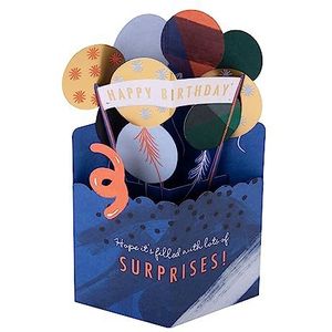 Hallmark Verjaardagskaart voor hem - Klassiek 3D pop-up ballonnen ontwerp