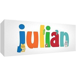 Little Helper JULIAN2159-15DE canvasdruk gepersonaliseerd, met jongensnaam, julian, medium, 21 x 59 x 4 cm