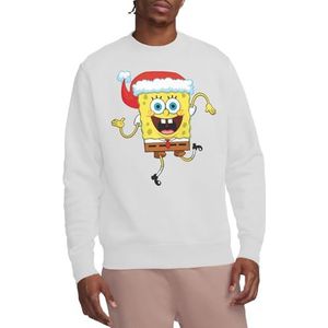 Spongebob Squarepants Kerstmuts Crew Sweatshirt, Wit, Small, Wit, S