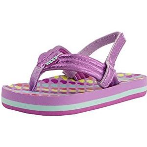 Reef Little AHI PINK/Flowe teenslippers voor kinderen, uniseks, Lavender Hearts, 23 EU