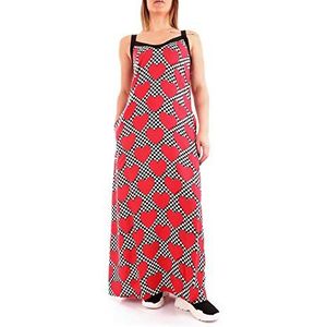 Love Moschino Mouwloze lange jurk voor dames, allover hearts prints, jurk, meerkleurig (Pr.hearts-red 0002), 42