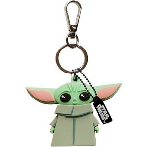 WONDEE Star Wars Mandalorian Baby Yoda 2-in-1 sleutelhanger + USB-stick grappig 32 GB | Grogu figuren - officiële Disney Star Wars Merch, Star Wars-cadeaus voor kinderen, vrouwen en mannen