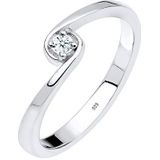 Elli DIAMONDS Ring Dames Solitaire Verloving met Diamant (0.03 ct.) in 925 Sterling Zilver