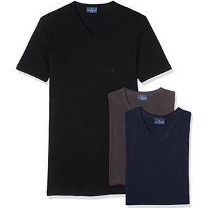 Navigare heren 112 (Pacco Da 3) onderhemd, Multicolore (Nero/Grigio/Navi), 5XL