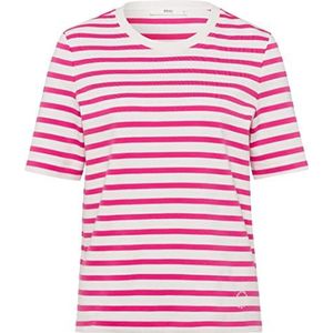 BRAX Dames Style CIRA Cotton Interlock Jersey Stripes T-shirt, Flush, 40, FLUSH, 40