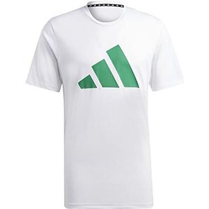 adidas Train Essentials T-shirt met korte mouwen, White/Court Green, M