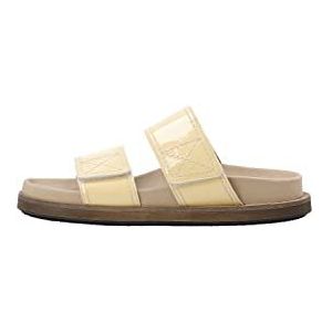 CA'SHOTT A/S CASKIMMI Velcro Patent Slide Damessandaal, lichtgeel, 37 EU, geel (light yellow), 37 EU