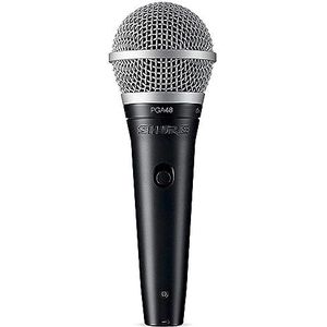 Shure PGA48 dynamische microfoon-handheld microfoon voor zang met cardioïde ophaalpatroon, aan/uit-schakelaar, 3-pins XLR-connector, 15 'XLR-to-XLR-kabel (PGA48-XLR-E)
