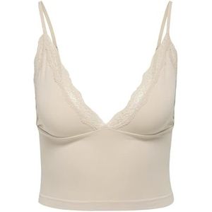 Only Dames Onlvicky Lace Singlet V-Neck Acc, Perzik Taffy, l, perzik taffy, L
