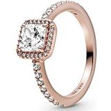 Pandora Timeless Elegance 14-karaats rosévergulde ring met heldere zirkoniasteentjes, 54