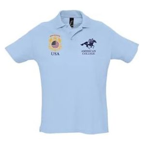 AMERICAN COLLEGE USA Polos Manches Courtes Enfants Garçon Fille Poloshirt, uniseks, kinderen, Hemelblauw, 14 años