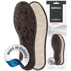 BERGAL Lamsvacht lamsvacht, wollig, warme, ademende binnenzool van echt lamsvel tegen kou, geschikt voor alle schoenen in de maten 36-48, bruin, 42 EU
