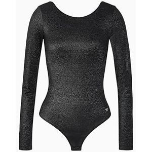 EMPORIO ARMANI Dames Lurex Body met Lange Mouwen Zwart L, Zwart, L