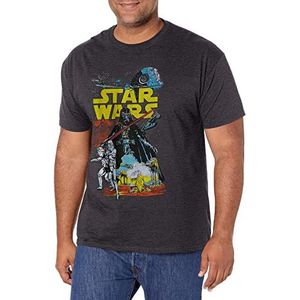 Star Wars Rebel Classic Graphic T-shirt voor heren, Koolstof heide, S