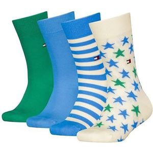 Tommy Hilfiger TH Kids Sock 4P Stars and Stripes, olympisch blauw, 31-34