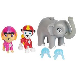 PAW Patrol Jungle Pups, Figurines articulées Marshall, Skye & Elephant avec lance-projectile, jouets pour les garçons