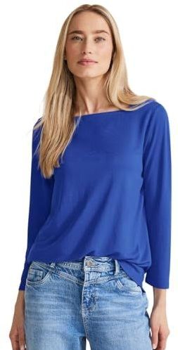 Street One - Long Sleeve Tops - Blauw - Dames - Polyester