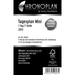 Chronoplan 50603 agenda mini, 1 dag/1 pagina, 2013, 1 stuk, wit