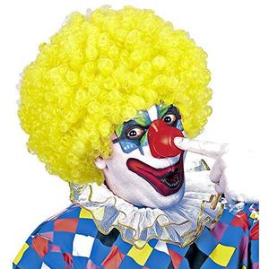 Widmann 60046 - Unisex volwassen clownpruik, circus, clown, carnaval, themafeesten, één maat, gele kleur