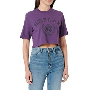 Replay Dames W3730 T-Shirt, 075 Paars, L