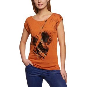 ESPRIT Collection Dames T-shirt ronde hals, Oranje (Zucca 801), 38