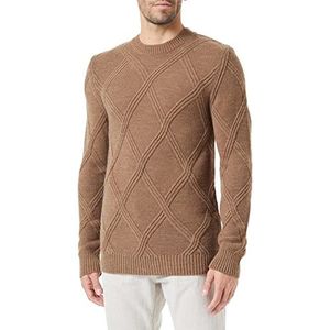 Sisley Mens L/S 1076S100W Sweater, Brown 94A, XXL
