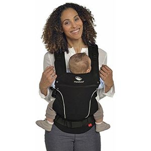 manduca FIRST Babydrager > Night Black < baby- en kinderdrager met rugverlenging & ergonomische heupgordel voor kinderen van 3,5 tot 20 kg (zwart)