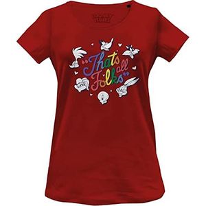 cotton division T-shirt voor dames, Rood, S