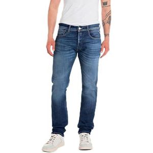 Replay Straight Comfort Fit Jeans Rocco voor heren, 007, donkerblauw, 34W / 30L