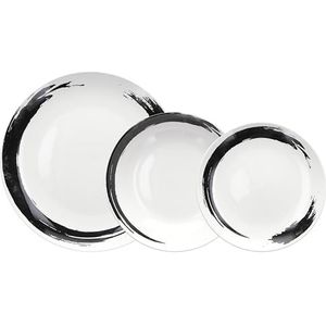 Tognana Orbital tafelservies 18-delig voor 6 personen, porselein, wit/zwart