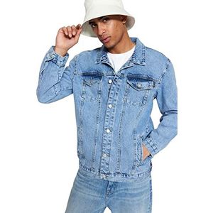 TRENDYOL Rechte herenjas met lange mouwen, Blauw, XL
