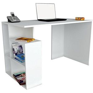 moebel17 Werktafel, houtmateriaal, wit, 120 x 60 x 73,8 cm